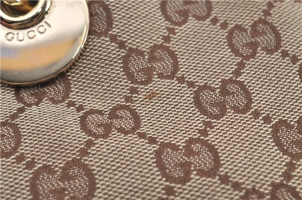 Authentic GUCCI Shoulder Tote Bag GG Canvas Leather 120840 Brown Ivory 5273E