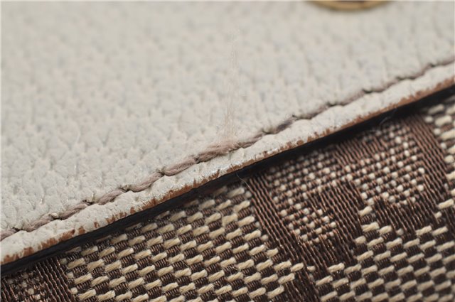 Authentic GUCCI Shoulder Tote Bag GG Canvas Leather 120840 Brown Ivory 5273E