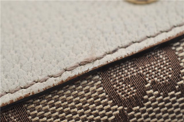 Authentic GUCCI Shoulder Tote Bag GG Canvas Leather 120840 Brown Ivory 5273E