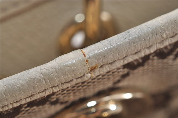 Authentic GUCCI Shoulder Tote Bag GG Canvas Leather 120840 Brown Ivory 5273E