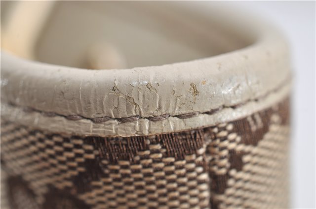 Authentic GUCCI Shoulder Tote Bag GG Canvas Leather 120840 Brown Ivory 5273E