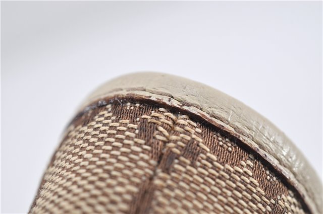 Authentic GUCCI Shoulder Tote Bag GG Canvas Leather 120840 Brown Ivory 5273E