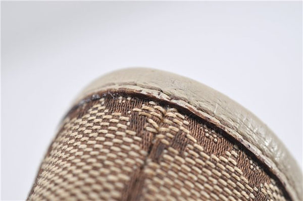 Authentic GUCCI Shoulder Tote Bag GG Canvas Leather 120840 Brown Ivory 5273E