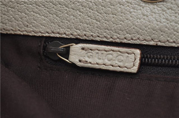 Authentic GUCCI Shoulder Tote Bag GG Canvas Leather 120840 Brown Ivory 5273E