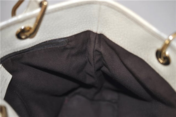 Authentic GUCCI Shoulder Tote Bag GG Canvas Leather 120840 Brown Ivory 5273E