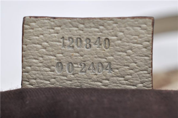 Authentic GUCCI Shoulder Tote Bag GG Canvas Leather 120840 Brown Ivory 5273E