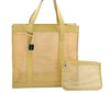 Authentic GUCCI Vintage Shoulder Tote Bag Mesh Leather Yellow 5273I