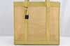 Authentic GUCCI Vintage Shoulder Tote Bag Mesh Leather Yellow 5273I