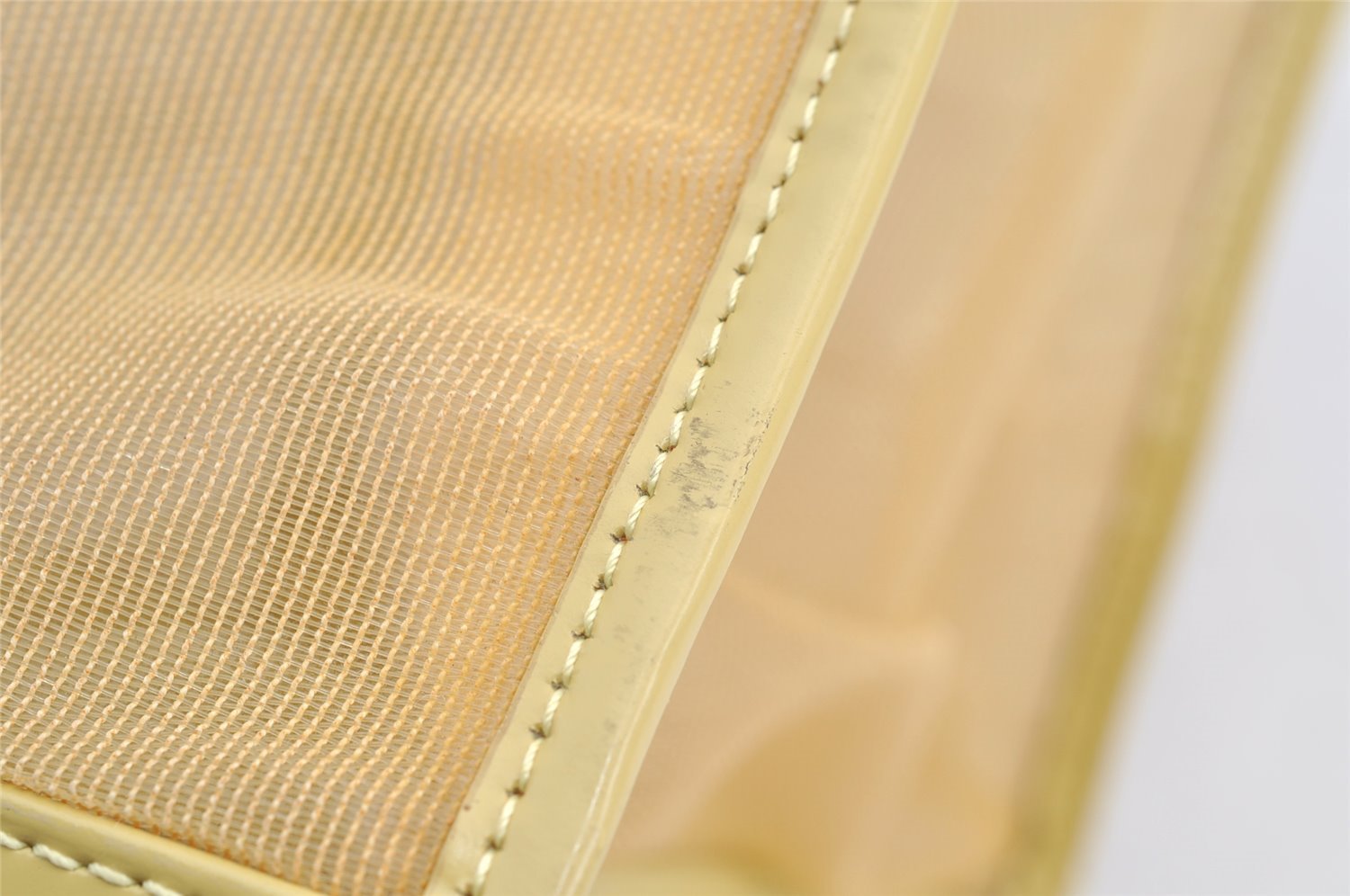 Authentic GUCCI Vintage Shoulder Tote Bag Mesh Leather Yellow 5273I