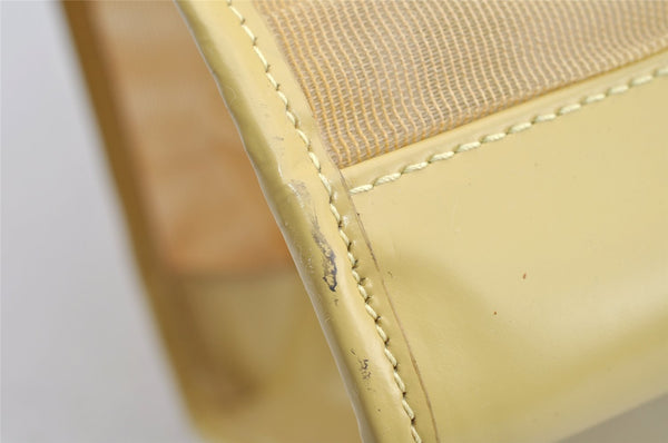 Authentic GUCCI Vintage Shoulder Tote Bag Mesh Leather Yellow 5273I