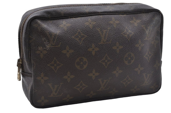 Auth Louis Vuitton Monogram Trousse Toilette 23 Clutch Hand Bag M47524 LV 5278D
