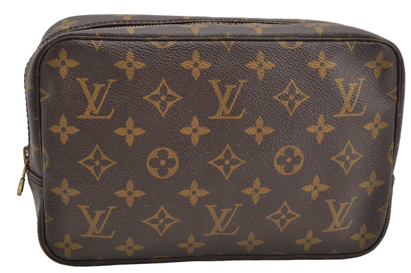 Auth Louis Vuitton Monogram Trousse Toilette 23 Clutch Hand Bag M47524 LV 5279I