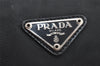 Authentic PRADA Vintage Nylon Tessuto Leather Clutch Hand Bag Purse Black 5280I