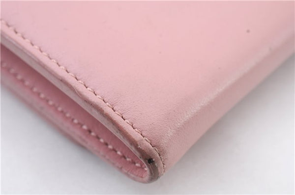 Authentic FENDI Monster Crayons Long Bifold Wallet Purse Leather Pink 5281C