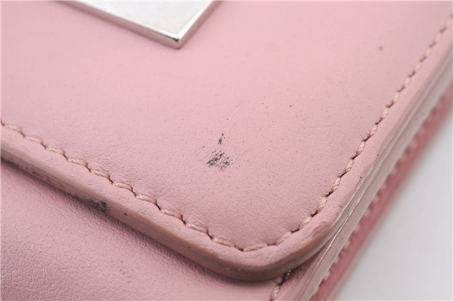 Authentic FENDI Monster Crayons Long Bifold Wallet Purse Leather Pink 5281C