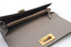 Authentic FENDI Peeka Boo Long Wallet Purse Leather Gray Box 5283C