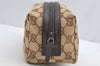 Authentic GUCCI Vintage Pouch Purse GG Canvas Leather 29595 Brown 5283I