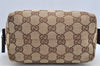 Authentic GUCCI Vintage Pouch Purse GG Canvas Leather 29595 Brown 5283I