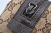 Authentic GUCCI Vintage Pouch Purse GG Canvas Leather 29595 Brown 5283I
