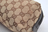 Authentic GUCCI Vintage Pouch Purse GG Canvas Leather 29595 Brown 5283I