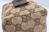 Authentic GUCCI Vintage Pouch Purse GG Canvas Leather 29595 Brown 5283I