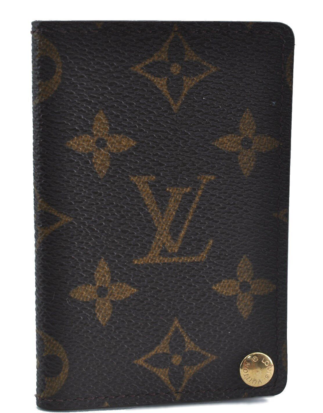 Auth LOUIS VUITTON Monogram Porte Cartes Credit Pression M60937 Card Case 5284A