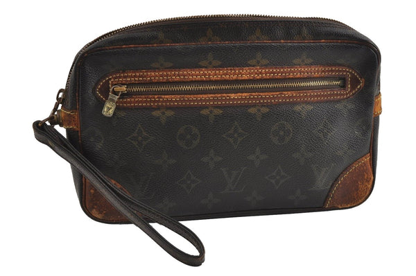 Authentic Louis Vuitton Monogram Marly Dragonne GM M51825 Clutch Bag Junk 5286I