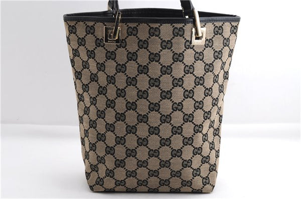 Authentic GUCCI Shoulder Tote Bag Purse GG Canvas Leather 0021099 Black 5287E