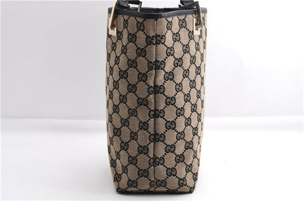 Authentic GUCCI Shoulder Tote Bag Purse GG Canvas Leather 0021099 Black 5287E