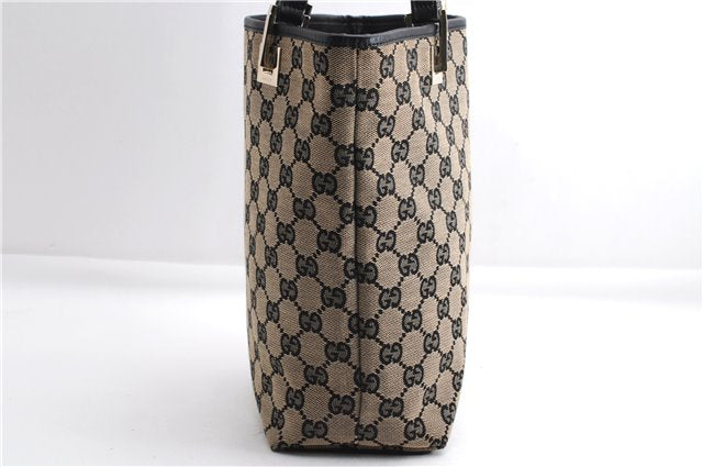 Authentic GUCCI Shoulder Tote Bag Purse GG Canvas Leather 0021099 Black 5287E