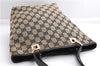 Authentic GUCCI Shoulder Tote Bag Purse GG Canvas Leather 0021099 Black 5287E