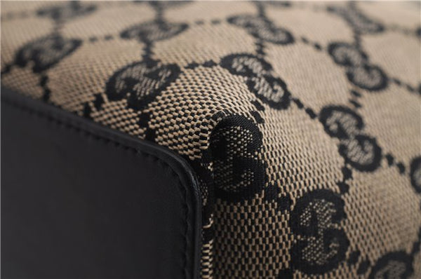 Authentic GUCCI Shoulder Tote Bag Purse GG Canvas Leather 0021099 Black 5287E