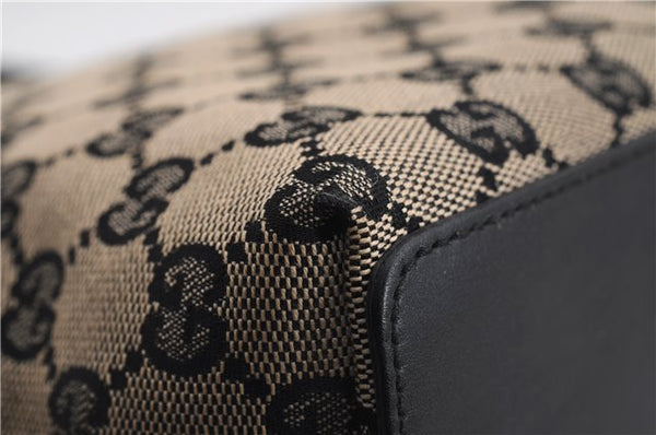 Authentic GUCCI Shoulder Tote Bag Purse GG Canvas Leather 0021099 Black 5287E