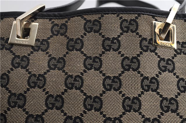 Authentic GUCCI Shoulder Tote Bag Purse GG Canvas Leather 0021099 Black 5287E