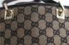 Authentic GUCCI Shoulder Tote Bag Purse GG Canvas Leather 0021099 Black 5287E