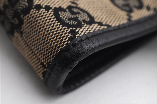 Authentic GUCCI Shoulder Tote Bag Purse GG Canvas Leather 0021099 Black 5287E