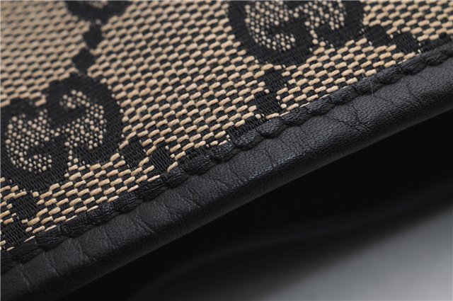 Authentic GUCCI Shoulder Tote Bag Purse GG Canvas Leather 0021099 Black 5287E
