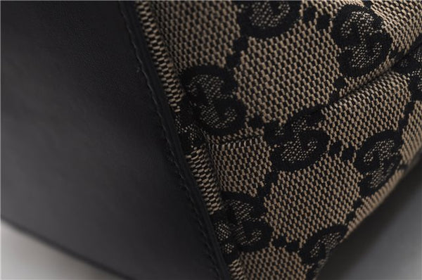 Authentic GUCCI Shoulder Tote Bag Purse GG Canvas Leather 0021099 Black 5287E