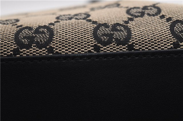 Authentic GUCCI Shoulder Tote Bag Purse GG Canvas Leather 0021099 Black 5287E