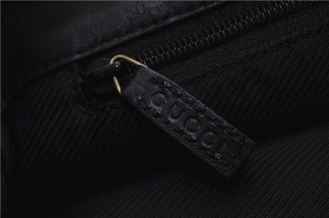 Authentic GUCCI Shoulder Tote Bag Purse GG Canvas Leather 0021099 Black 5287E