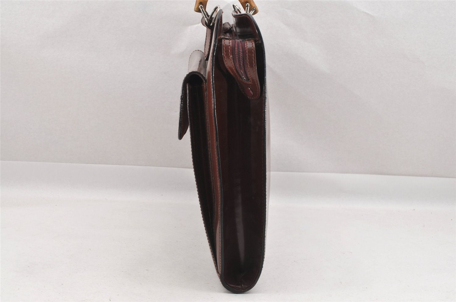 Authentic GUCCI Bamboo 2Way Briefcase Business Bag Leather Brown 5288I