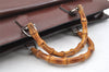 Authentic GUCCI Bamboo 2Way Briefcase Business Bag Leather Brown 5288I