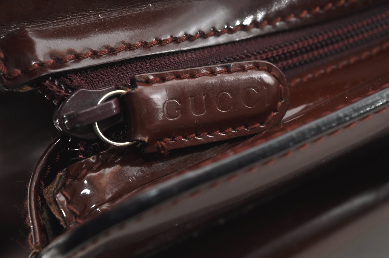 Authentic GUCCI Bamboo 2Way Briefcase Business Bag Leather Brown 5288I