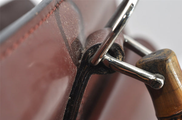 Authentic GUCCI Bamboo 2Way Briefcase Business Bag Leather Brown 5288I