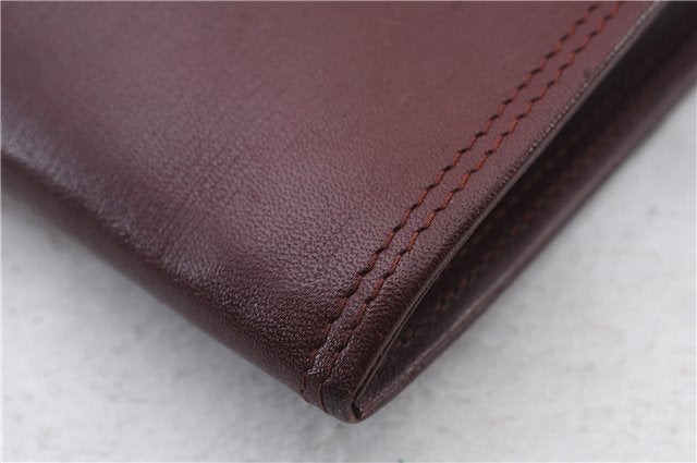 Authentic Cartier Must de Cartier Clutch Bag Leather Bordeaux Red 5292C