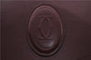 Authentic Cartier Must de Cartier Clutch Bag Leather Bordeaux Red 5292C