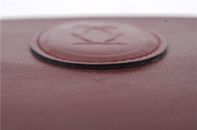 Authentic Cartier Must de Cartier Clutch Bag Leather Bordeaux Red 5292C