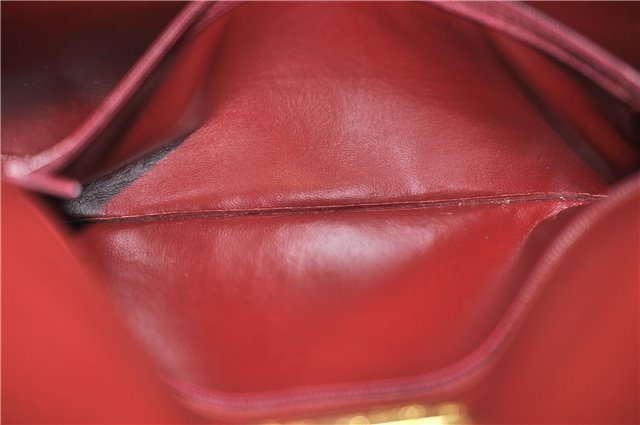 Authentic Cartier Must de Cartier Clutch Bag Leather Bordeaux Red 5292C