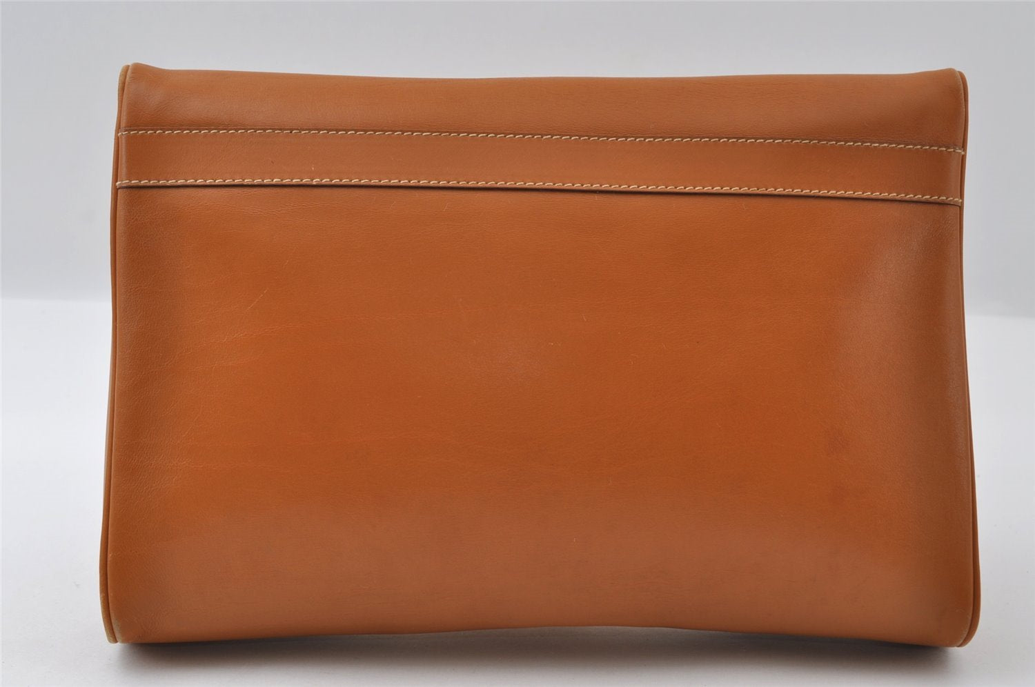 Authentic GUCCI Vintage Clutch Hand Bag Purse Leather Brown 5293I