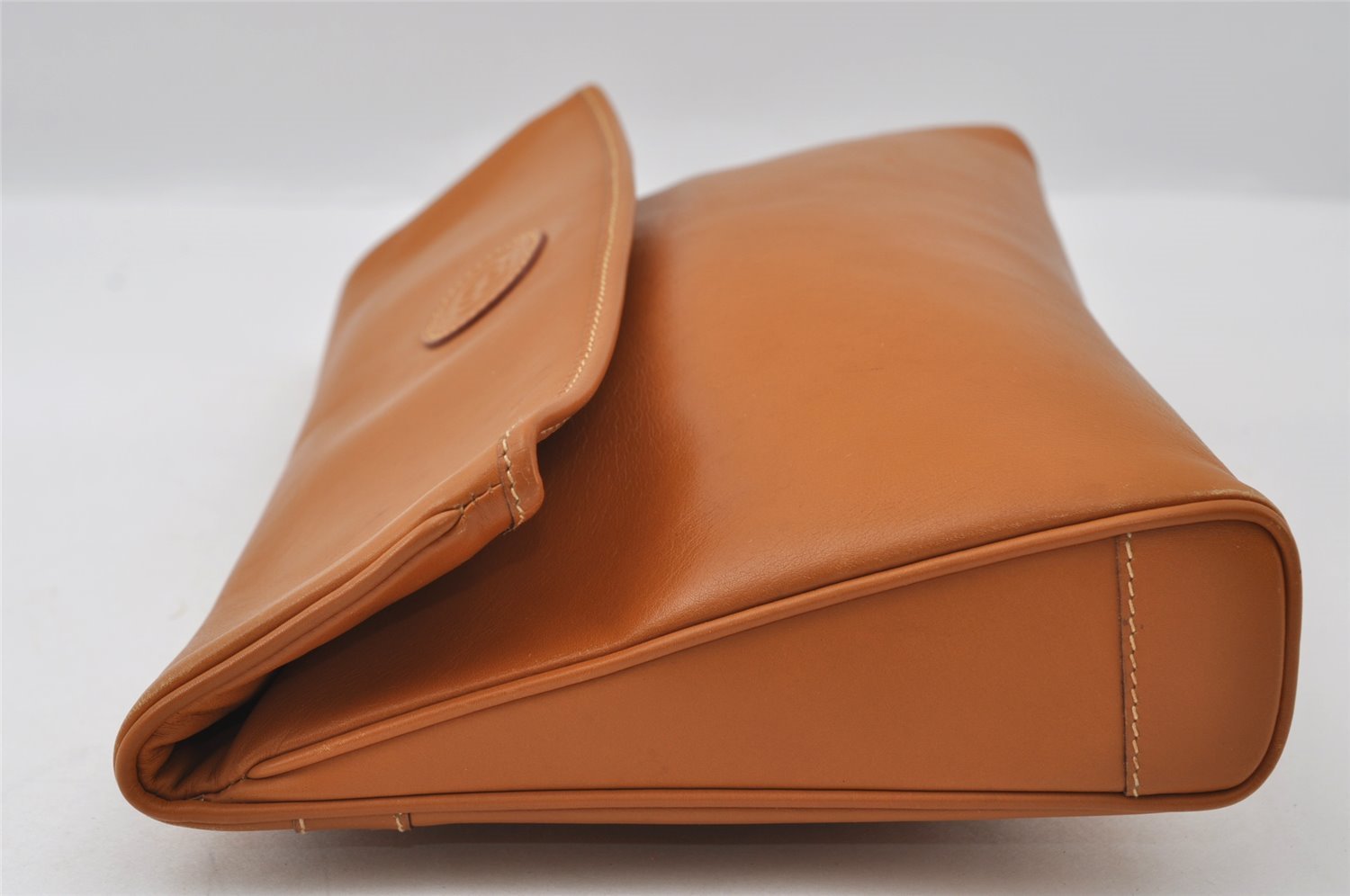 Authentic GUCCI Vintage Clutch Hand Bag Purse Leather Brown 5293I